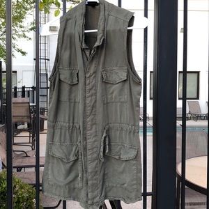 Olive green utility style vest